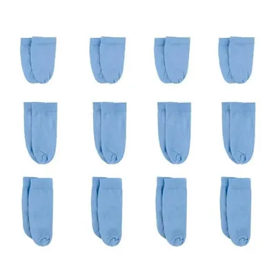 Kit Meia Bebê Pynduka Com 12 Pares Sem Estampa Azul