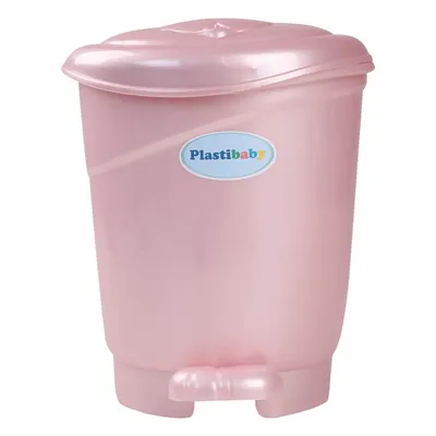 Lixeira Plastibaby Para Bebê Com Pedal 8 Litros Rosa Gato