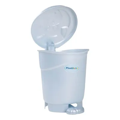 Lixeira Plastibaby Para Bebê Com Pedal 8 Litros Azul Gato