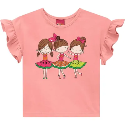 Blusa Bebê Kyly Estampa Bailarina Com Babados Blusa Bebê Kyly Estampa Bailarina Com Babados
