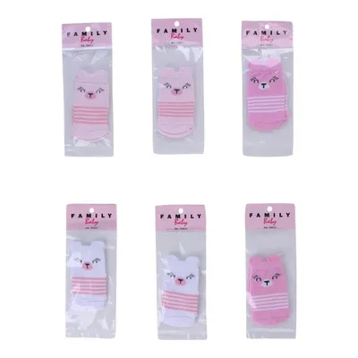 Kit Meia Bebê Family Menina Orelhinha 06 Pares