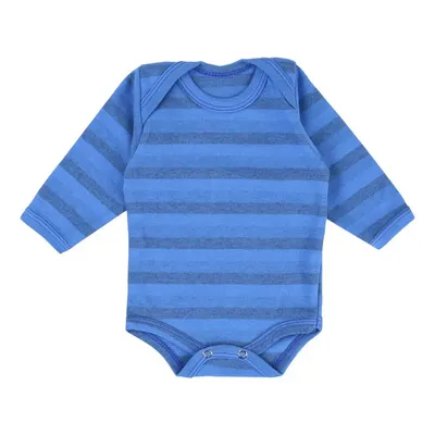 Kit Body Top Chot Manga Longa Suedine Listrado Menino