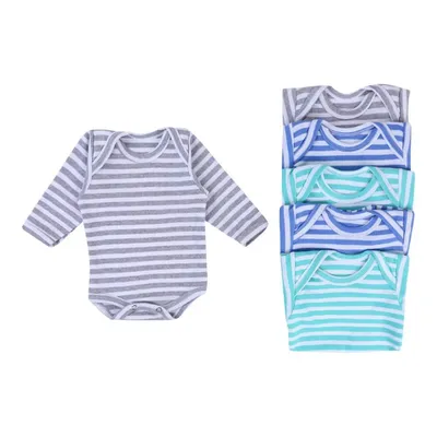 Kit Body Top Chot Manga Longa Suedine Listrado Menino