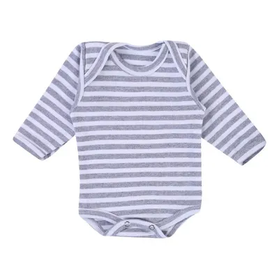 Kit Body Top Chot Manga Longa Suedine Listrado Menino