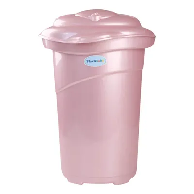 Cesto Plastibaby Gato Perolado Rosa Com Capacidade de 36 Litros