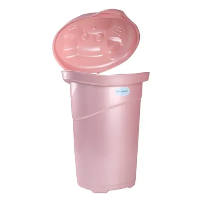 Cesto Plastibaby Gato Perolado Rosa Com Capacidade de 36 Litros