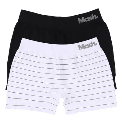 Kit Cueca Boxer Mash Com 02 Peças Liso e Listrado Masculino Kit Cueca Boxer Mash Com 02 Peças Liso e Listrado Masculino