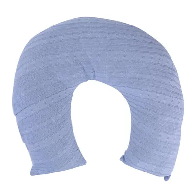 Almofada De Amamentação Miguel Baby Em Tricô Azul 50x50 Almofada De Amamentação Miguel Baby Em Tricô Azul 50x50