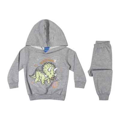 Conjunto Moletom WRK Blusa Com Capuz Let's Play Dino + Calça Conjunto Moletom WRK Blusa Com Capuz Let's Play Dino + Calça