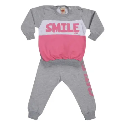 Conjunto Livy Blusão Moletom Smile + Calça Estampa Lateral Conjunto Livy Blusão Moletom Smile + Calça Estampa Lateral