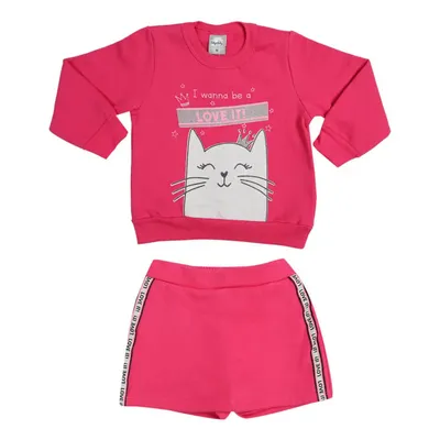 Conjunto Moletom  Kely Kety Blusão Estampa Love It + Short Saia Conjunto Moletom  Kely Kety Blusão Estampa Love It + Short Saia