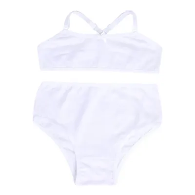 Conjunto Infantil Manuelitha Top Nadador Em Cotton Liso + Tanga