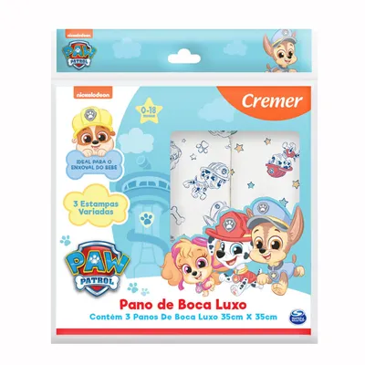 Pano De Boca Cremer Patrulha Canina Com 03 Unidades