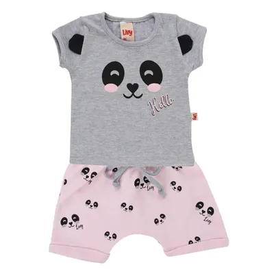 Conjunto Livy Blusa Manga Curta Estampa Urso + Short Moletom Conjunto Livy Blusa Manga Curta Estampa Urso + Short Moletom