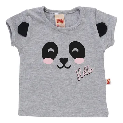 Conjunto Livy Blusa Manga Curta Estampa Urso + Short Moletom Conjunto Livy Blusa Manga Curta Estampa Urso + Short Moletom