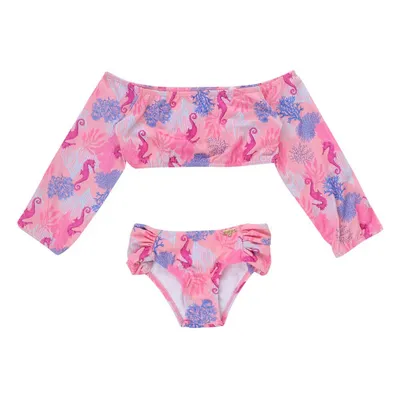 Biquíni Everly Cropped Manga Longa Cavalo Marinho + Calcinha Biquíni Everly Cropped Manga Longa Cavalo Marinho + Calcinha