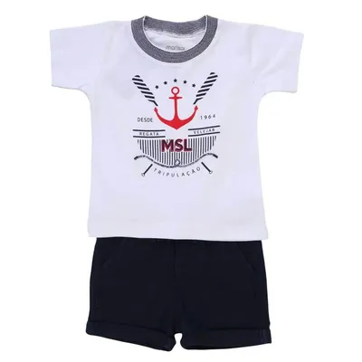 Conjunto Marisol Camiseta Manga Curta Estampa Âncora Conjunto Marisol Camiseta Manga Curta Estampa Âncora