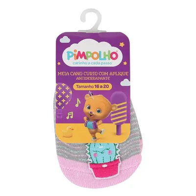 Meia Sapatilha Pimpolho Menina Com Aplicação