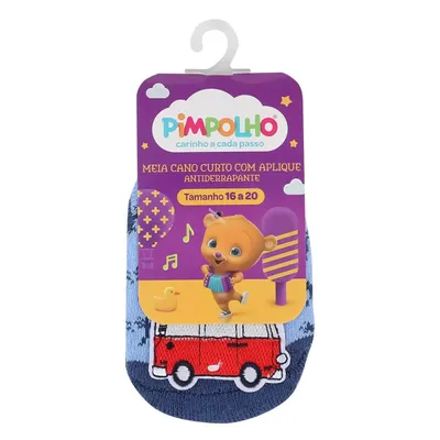 Meia Sapatilha Pimpolho Menino Com Aplicação 16/20
