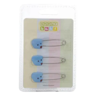 Kit Alfinete para Fralda com 3 Peças - Ursinho Azul