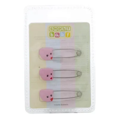 Kit Alfinete para Fralda com 3 Peças - Ursinho Rosa