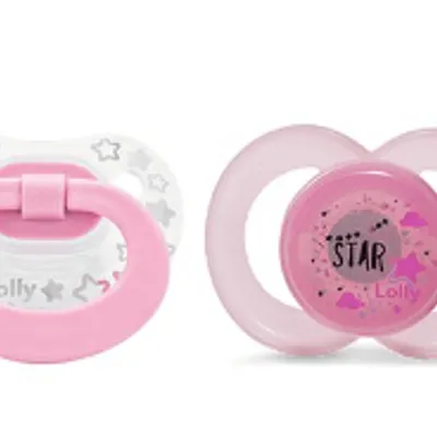 Kit Chupeta Bebê Lolly Baby Star Silicone - 02 Unidades Kit Chupeta Bebê Lolly Baby Star Silicone - 02 Unidades