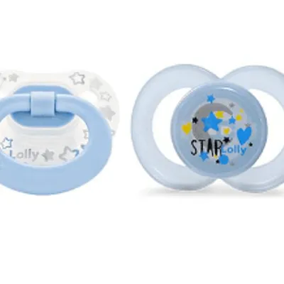 Kit Chupeta Bebê Lolly Baby Star Silicone - 02 Unidades Kit Chupeta Bebê Lolly Baby Star Silicone - 02 Unidades
