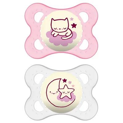 Kit Chupeta Bebê Mam Original Night Tamanho 01 - 02 Unidades