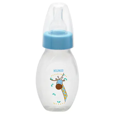 Mamadeira Kuka Kukinha De 50ml Estampa Girafa Azul Mamadeira Kuka Kukinha De 50ml Estampa Girafa Azul