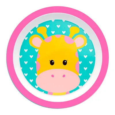 Prato Raso Infantil Animal Fun Girafa