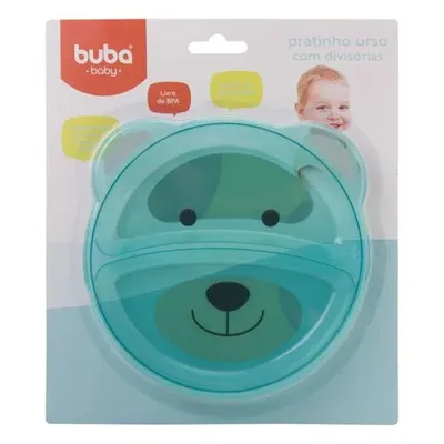 Prato Urso Com Divisórias Menino 14422 Prato Urso Com Divisórias Menino 14422