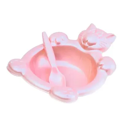 Prato De Bebê Plastibaby Com Colher Rosa Perolado Prato De Bebê Plastibaby Com Colher Rosa Perolado