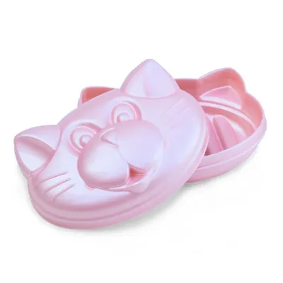 Saboneteira Plastibaby Baby Formato De Gato Rosa Perolado Saboneteira Plastibaby Baby Formato De Gato Rosa Perolado