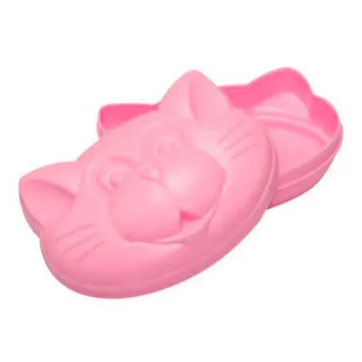 Saboneteira Plastibaby Baby Formato De Gato Rosa Leitoso Saboneteira Plastibaby Baby Formato De Gato Rosa Leitoso