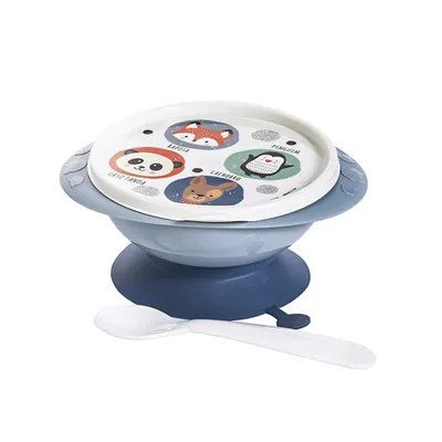 Tigela Plasútil Bichinhos Com Ventosa E Colher 240 ml