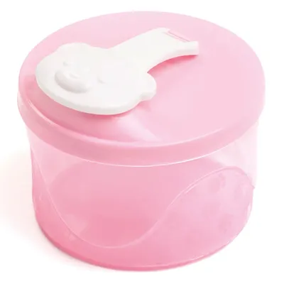 Porta Leite Em Pó Adoleta Translúcido Rosa Com 03 Dosadores