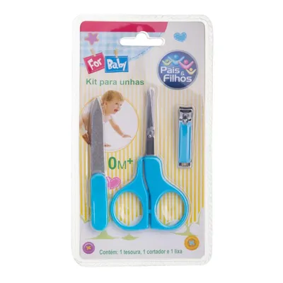 Kit Manicure Pais E Filhos Gala Com 03 Peças +0 Meses Azul