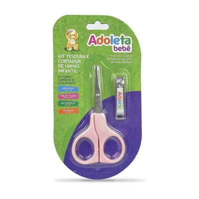 Kit Tesoura E Cortador De Unhas Adoleta Bebê 