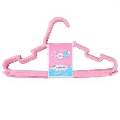 Kit Cabide PlastBaby Com 05 Unidades Rosa Kit Cabide PlastBaby Com 05 Unidades Rosa