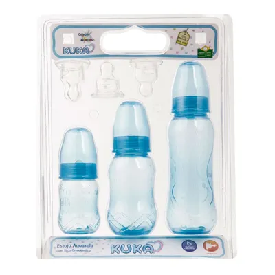 Kit Estojo Mamadeira Ortodôntica Aquarela Com 3