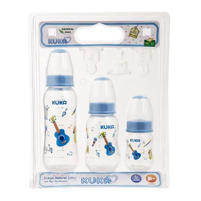 Kit Mamadeira Kuka Natural Color Ortodôntico 03 Unidades Azul Kit Mamadeira Kuka Natural Color Ortodôntico 03 Unidades Azul