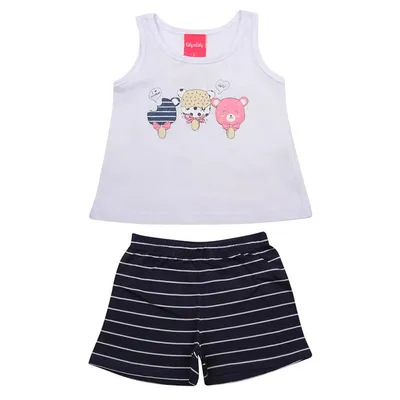 Conjunto Kely Kety Regata Estampada Doces  + Short Conjunto Kely Kety Regata Estampada Doces  + Short