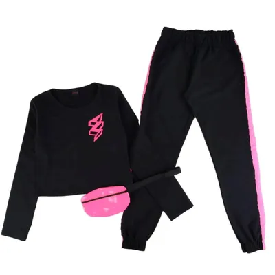 Conjunto Pami Blusão Estampa Raio + Calça + Pochete Conjunto Pami Blusão Estampa Raio + Calça + Pochete