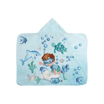 Toalha Com Capuz Baby Joy Estampa Fundo Do Mar