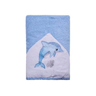 Toalha Com Capuz Baby Joy Bordado Fundo Do Mar