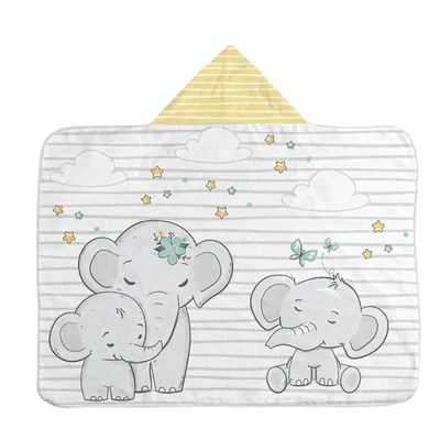 Toalha Capuz Bambi Com  Estampa Elefante Balão