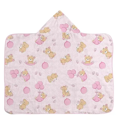 Toalha Capuz Incomfral Bercinho Ursa Balões 70 x 90