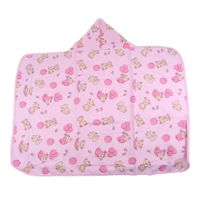 Toalha De Banho Incomfral Bercinho Forro Fralda Ursa Bailarina 70x90