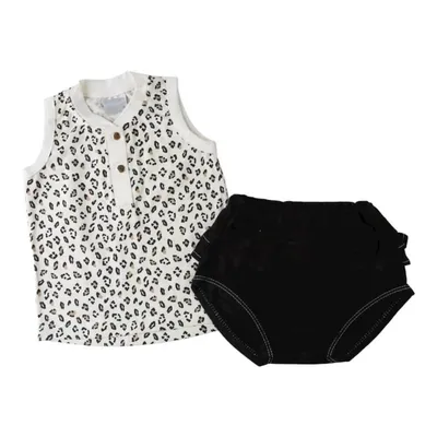 Conjunto Bebê Miniclo Regata Estampa Oncinha + Shorts Básico