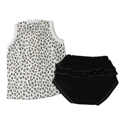 Conjunto Bebê Miniclo Regata Estampa Oncinha + Shorts Básico